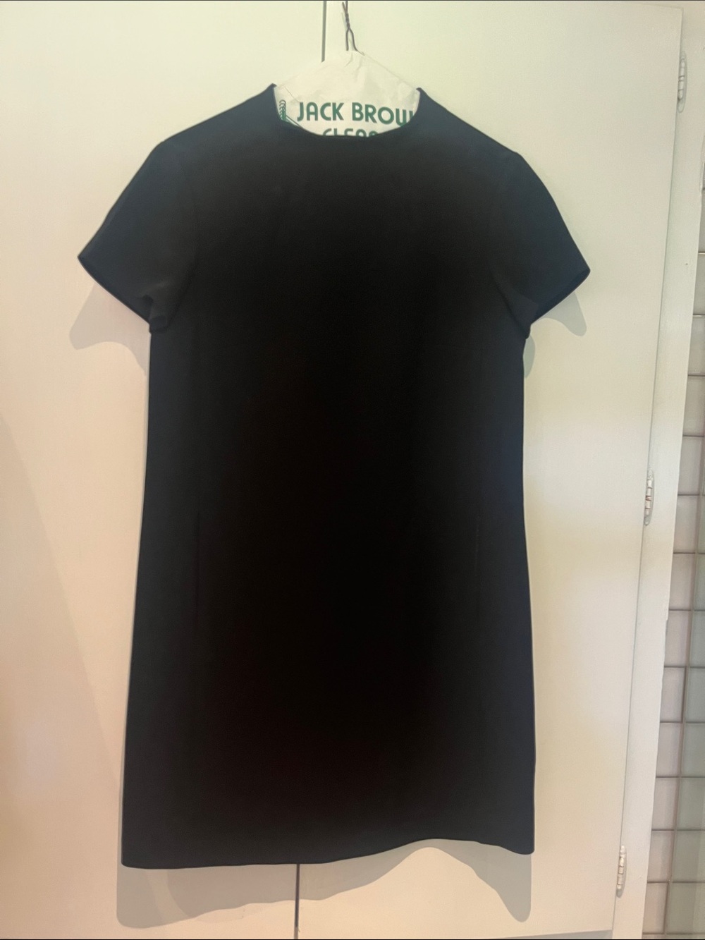Theory Black Short-Sleeve Shift Dress